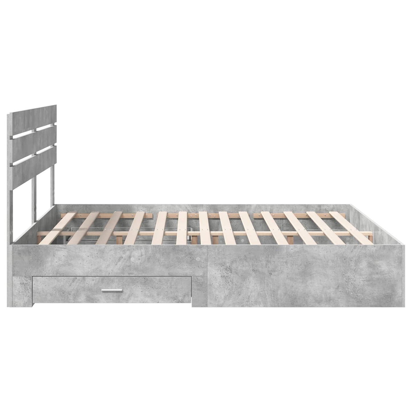 Bed Frame with Drawer with Headboard Manual Engineered Wood
