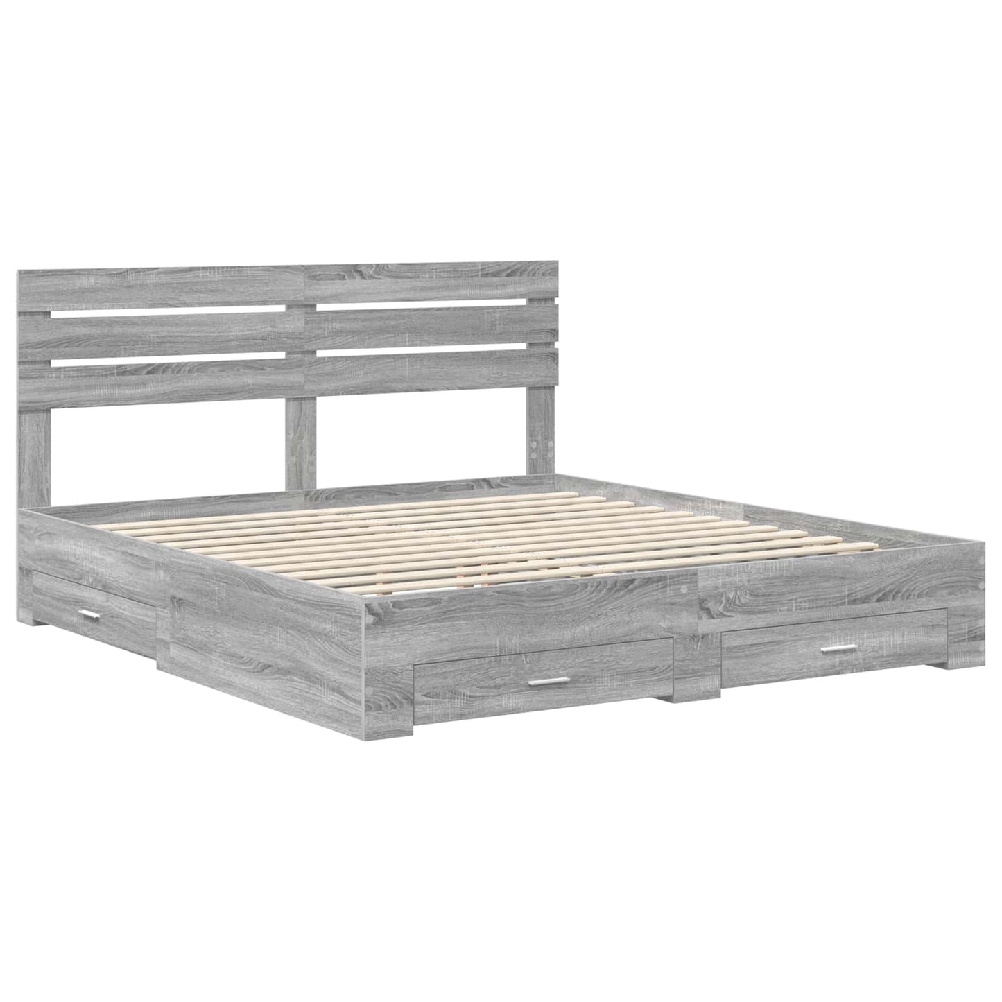 Bed Frame with Drawer with Headboard Manual Engineered Wood
