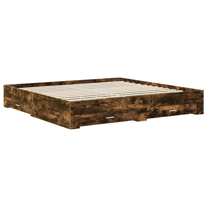 Bed Frame with Drawer with Headboard Manual Engineered Wood