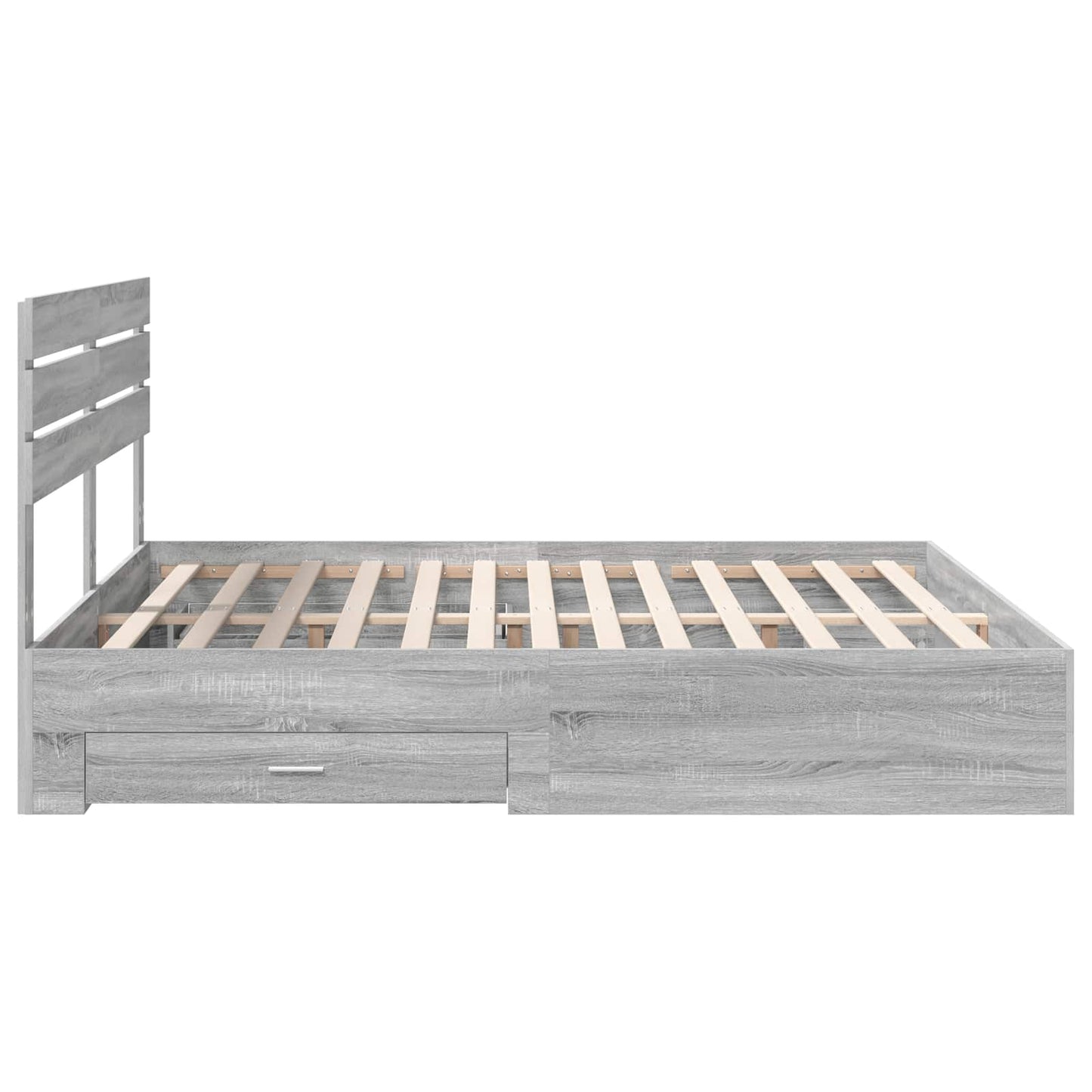 Bed Frame with Drawer with Headboard Manual Engineered Wood