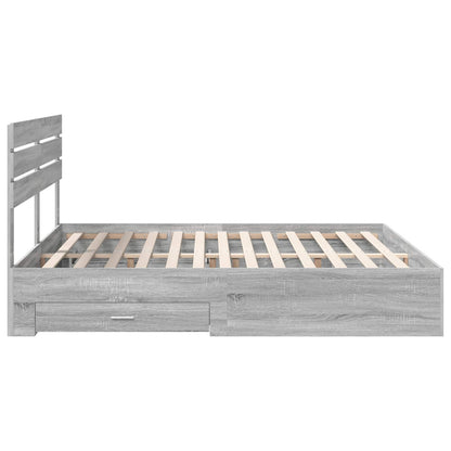 Bed Frame with Drawer with Headboard Manual Engineered Wood