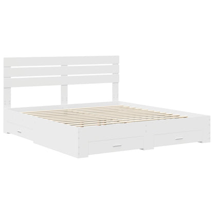 Bed Frame with Drawer with Headboard Manual Engineered Wood