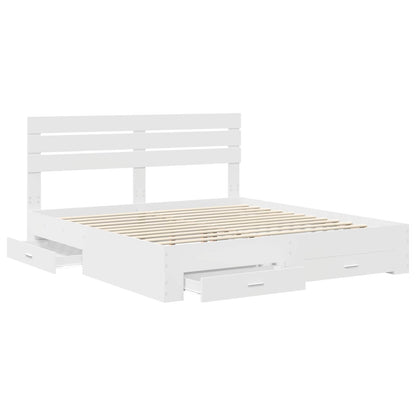 Bed Frame with Drawer with Headboard Manual Engineered Wood