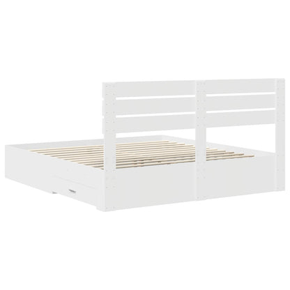 Bed Frame with Drawer with Headboard Manual Engineered Wood