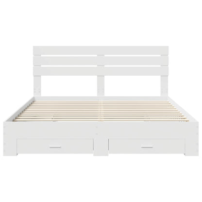 Bed Frame with Drawer with Headboard Manual Engineered Wood