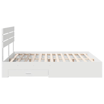 Bed Frame with Drawer with Headboard Manual Engineered Wood