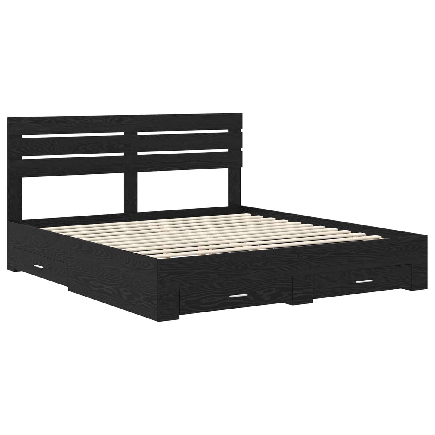 Bed Frame with Drawer with Headboard Manual Engineered Wood