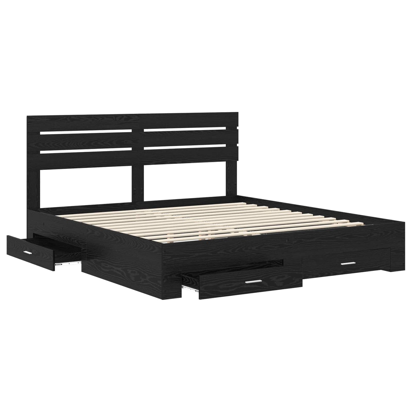 Bed Frame with Drawer with Headboard Manual Engineered Wood