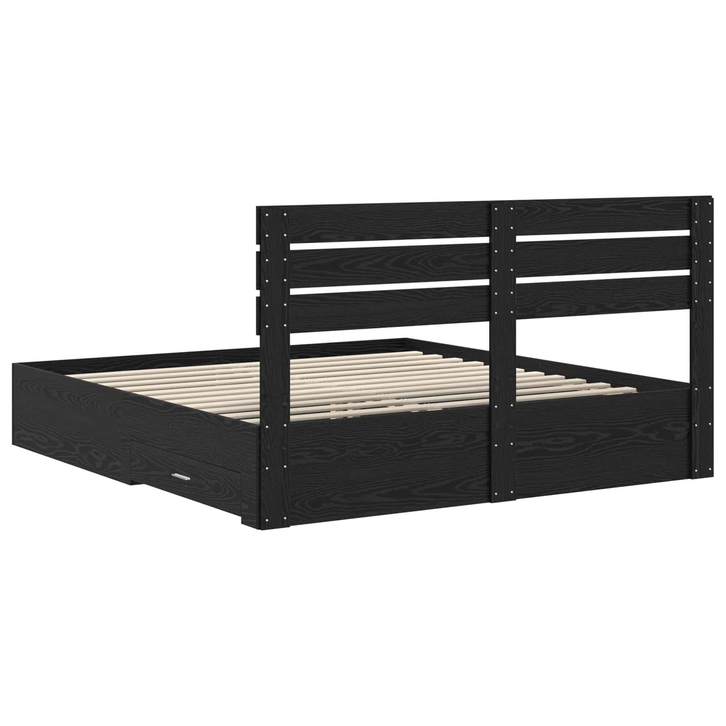 Bed Frame with Drawer with Headboard Manual Engineered Wood