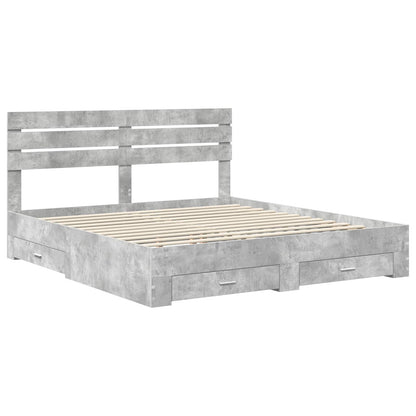 Bed Frame with Drawer with Headboard Manual Engineered Wood