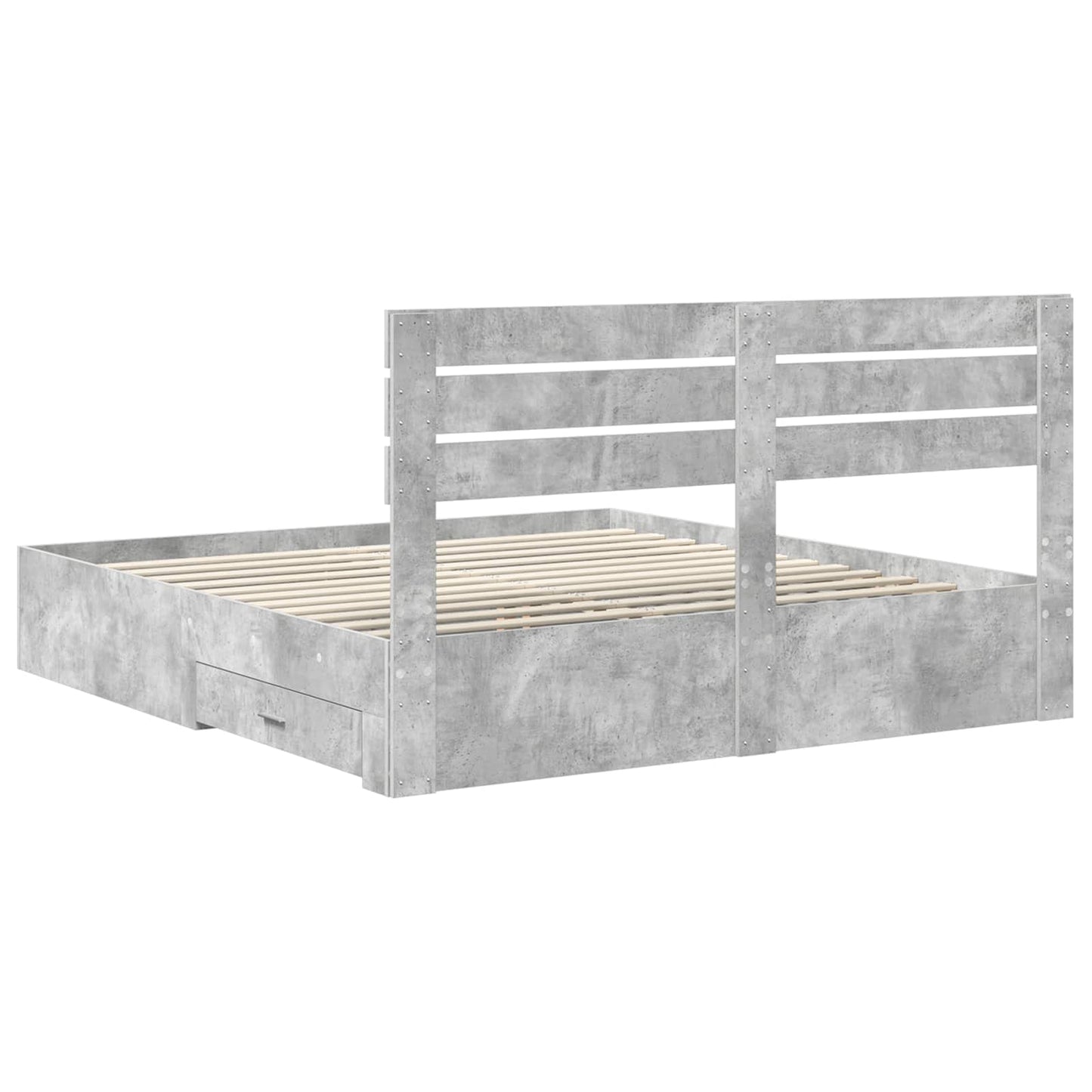 Bed Frame with Drawer with Headboard Manual Engineered Wood