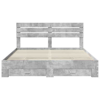 Bed Frame with Drawer with Headboard Manual Engineered Wood