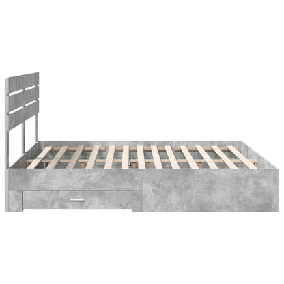 Bed Frame with Drawer with Headboard Manual Engineered Wood