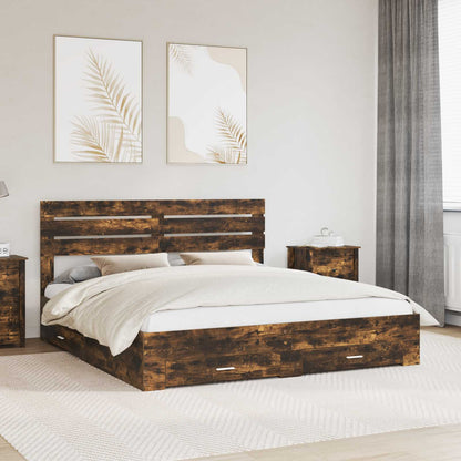 Bed Frame with Drawer with Headboard Manual Engineered Wood