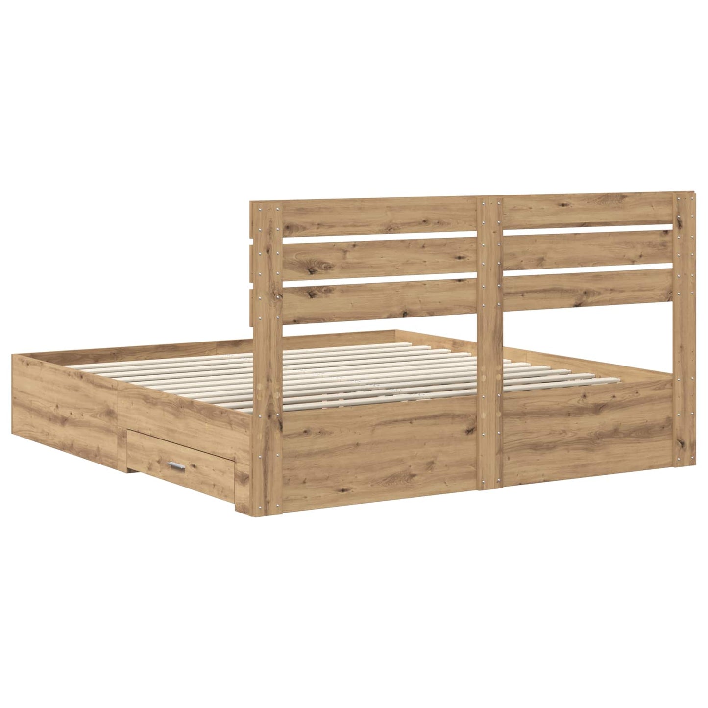 Bed Frame with Drawer with Headboard Manual Engineered Wood