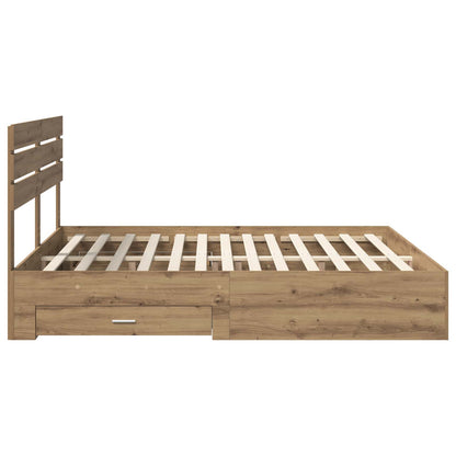Bed Frame with Drawer with Headboard Manual Engineered Wood