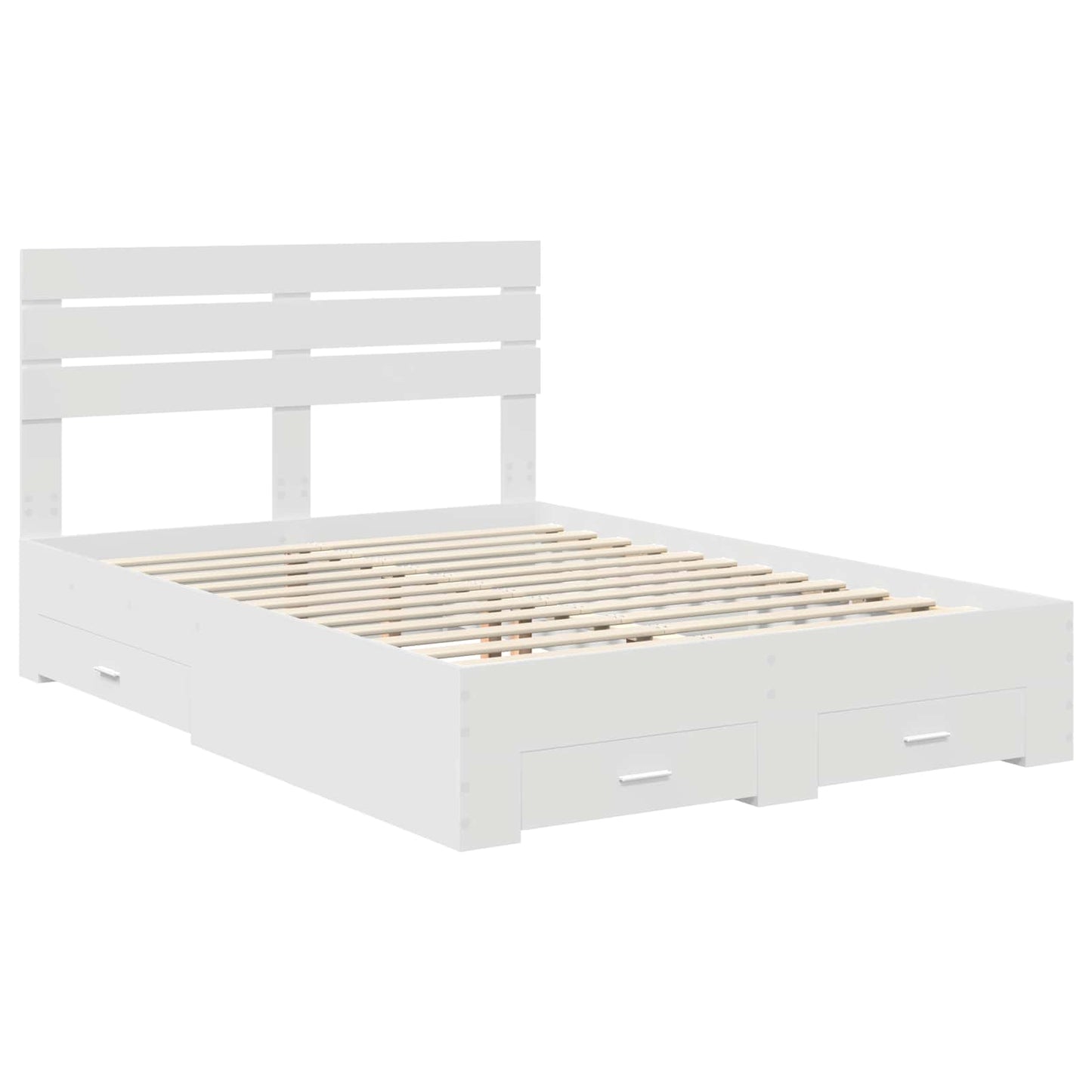 Bed Frame with Drawer with Headboard Manual Engineered Wood