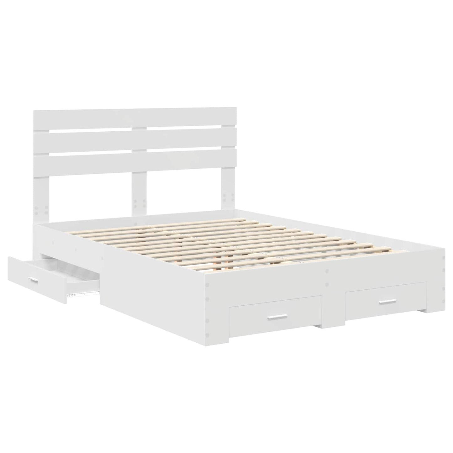 Bed Frame with Drawer with Headboard Manual Engineered Wood
