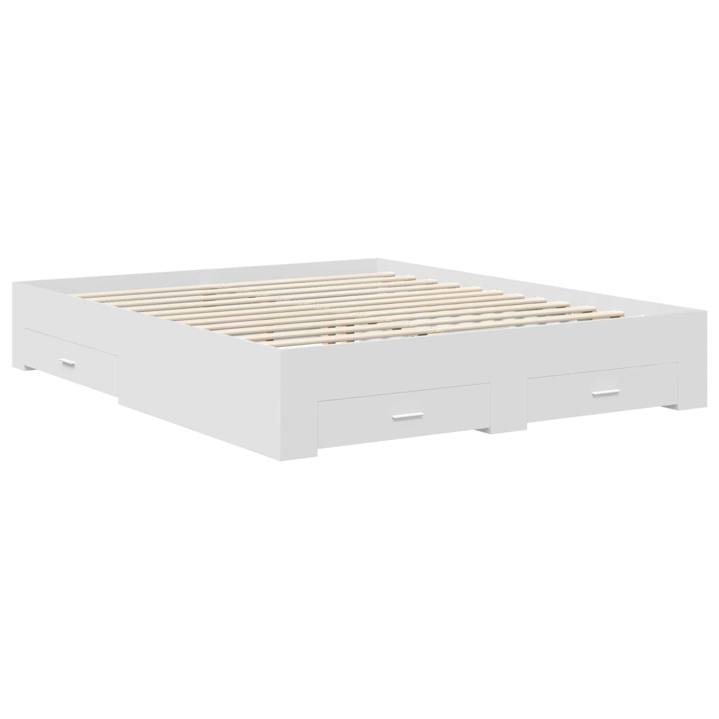Bed Frame with Drawer with Headboard Manual Engineered Wood