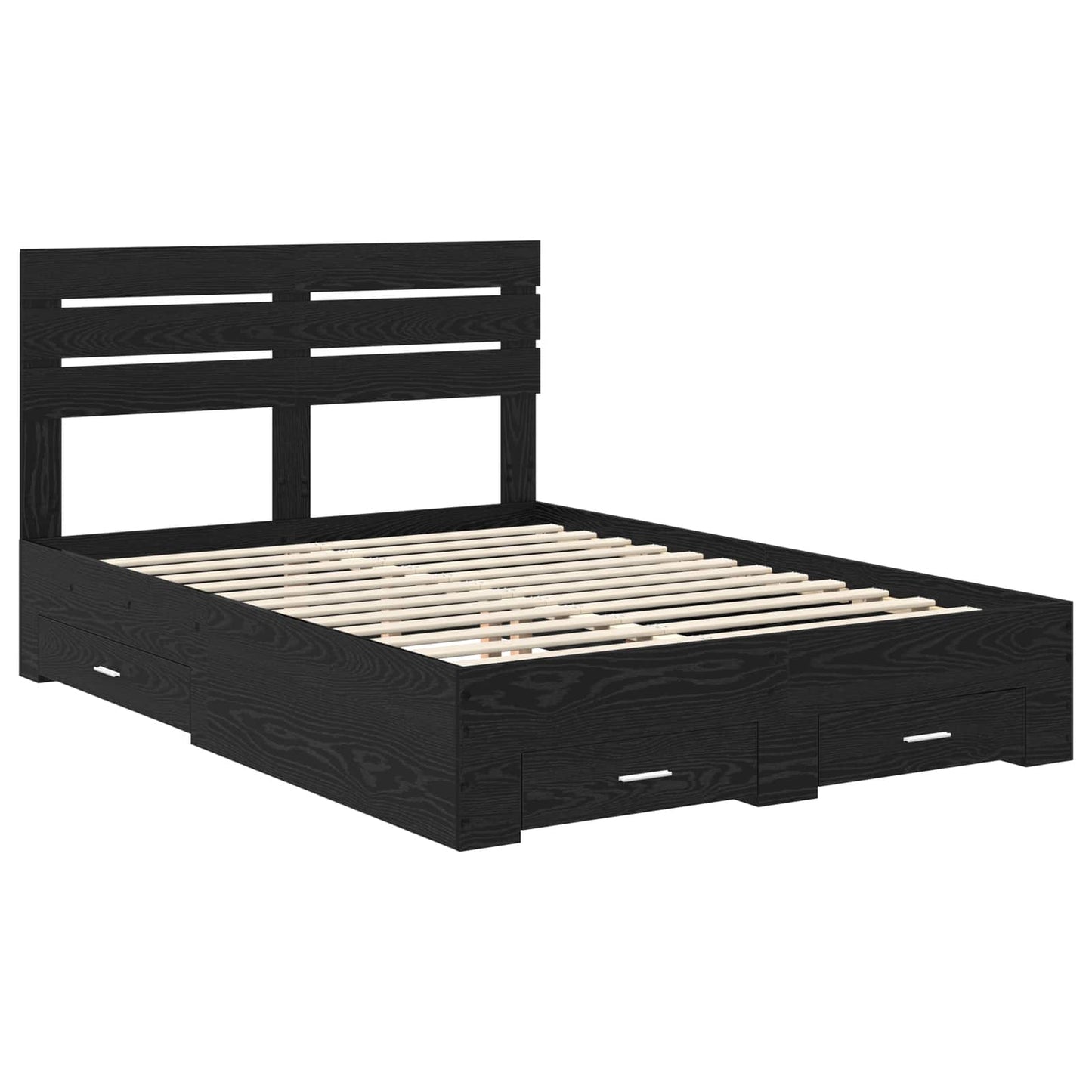 Bed Frame with Drawer with Headboard Manual Engineered Wood