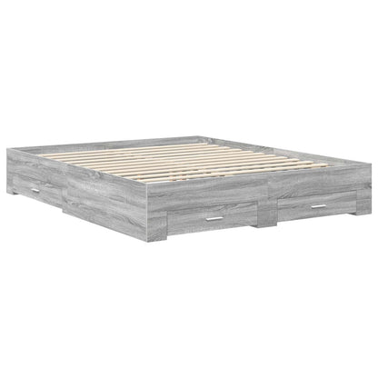 Bed Frame with Drawer with Headboard Manual Engineered Wood