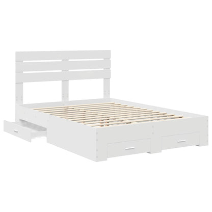 Bed Frame with Drawer with Headboard Manual Engineered Wood
