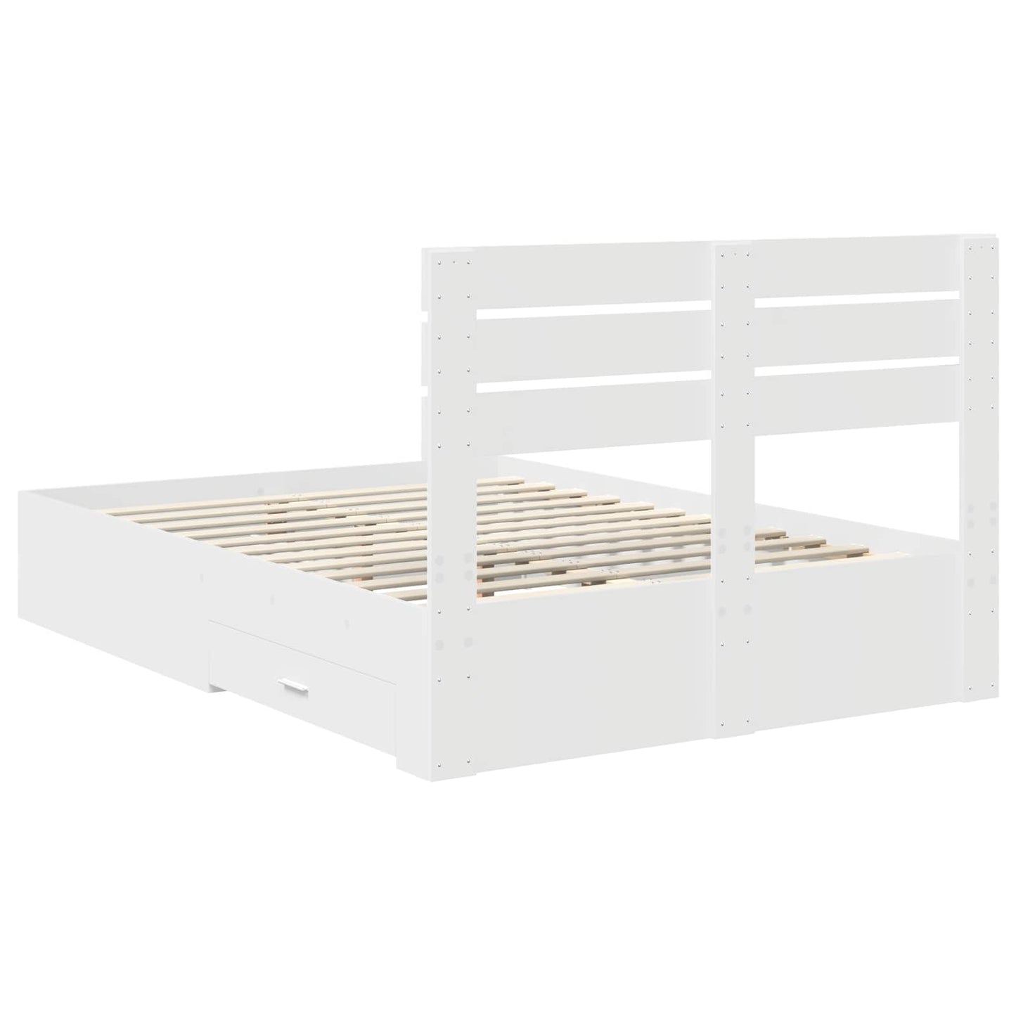 Bed Frame with Drawer with Headboard Manual Engineered Wood