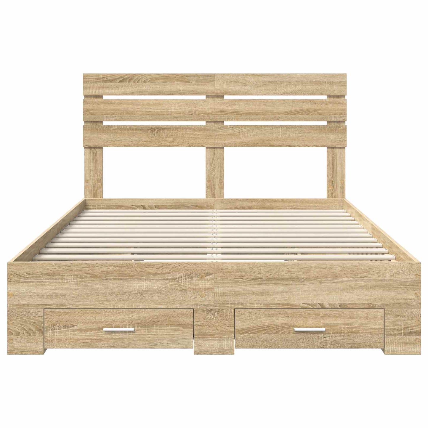 Bed Frame with Drawer with Headboard Manual Engineered Wood