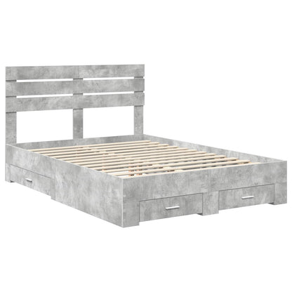 Bed Frame with Drawer with Headboard Manual Engineered Wood