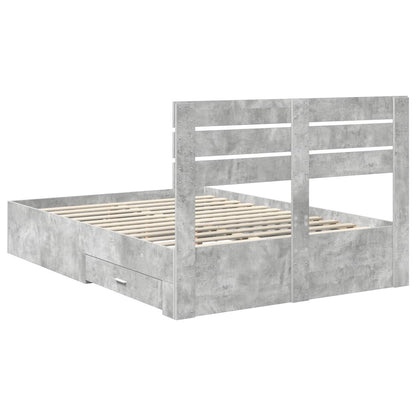 Bed Frame with Drawer with Headboard Manual Engineered Wood