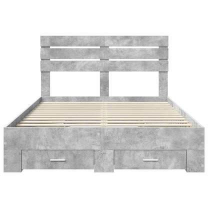 Bed Frame with Drawer with Headboard Manual Engineered Wood