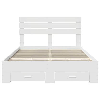Bed Frame with Drawer with Headboard Manual Engineered Wood
