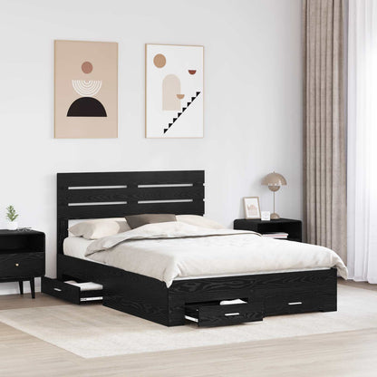 Bed Frame with Drawer with Headboard Manual Engineered Wood