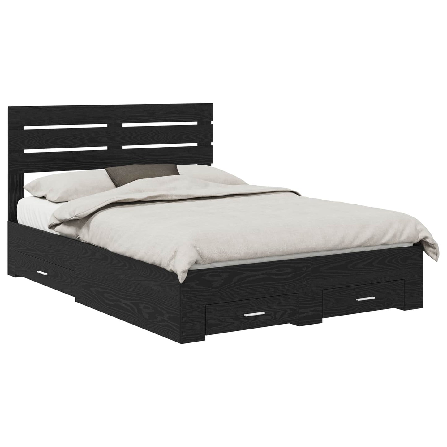 Bed Frame with Drawer with Headboard Manual Engineered Wood