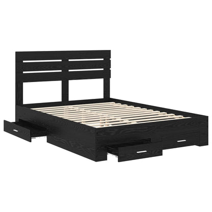 Bed Frame with Drawer with Headboard Manual Engineered Wood