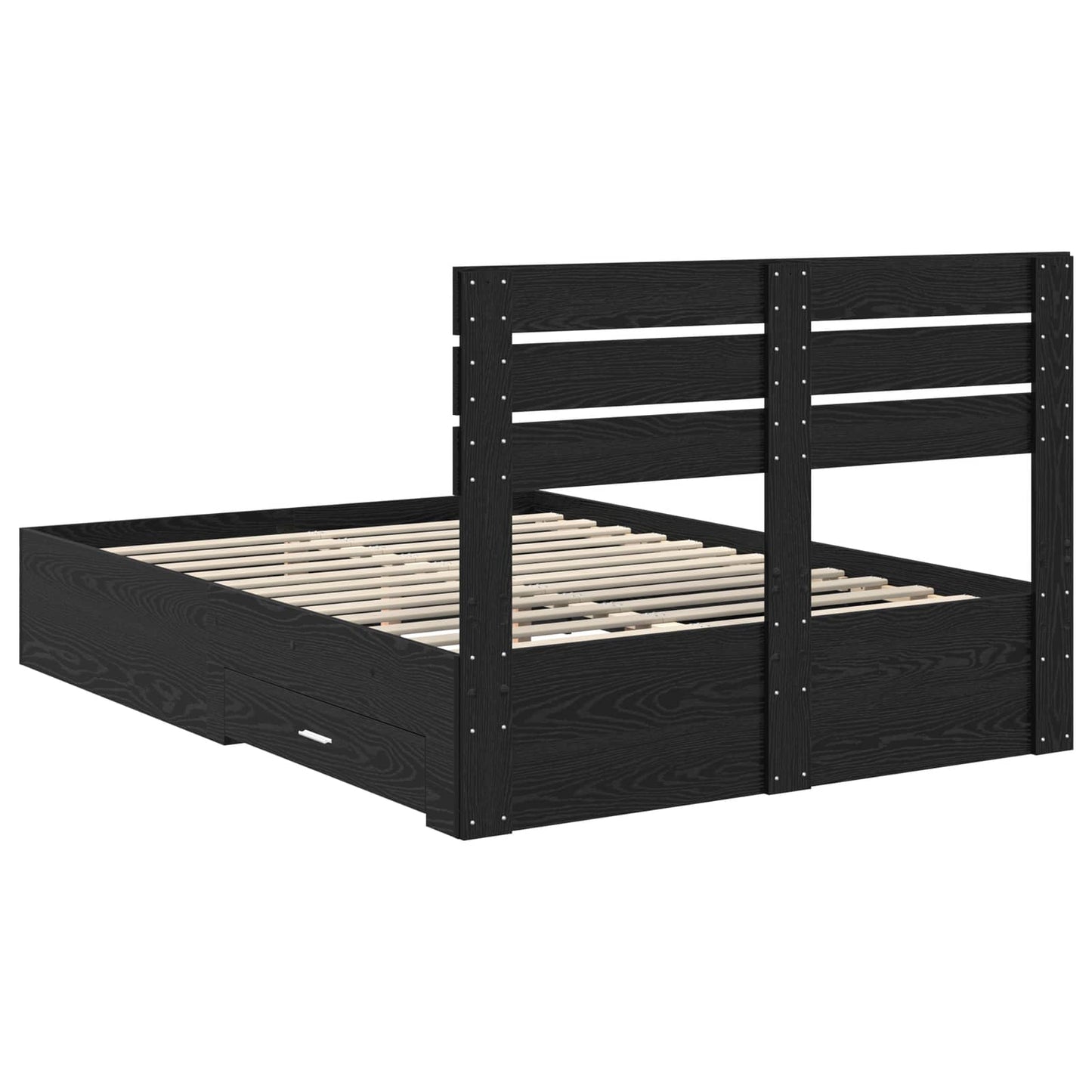 Bed Frame with Drawer with Headboard Manual Engineered Wood
