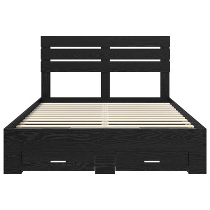 Bed Frame with Drawer with Headboard Manual Engineered Wood