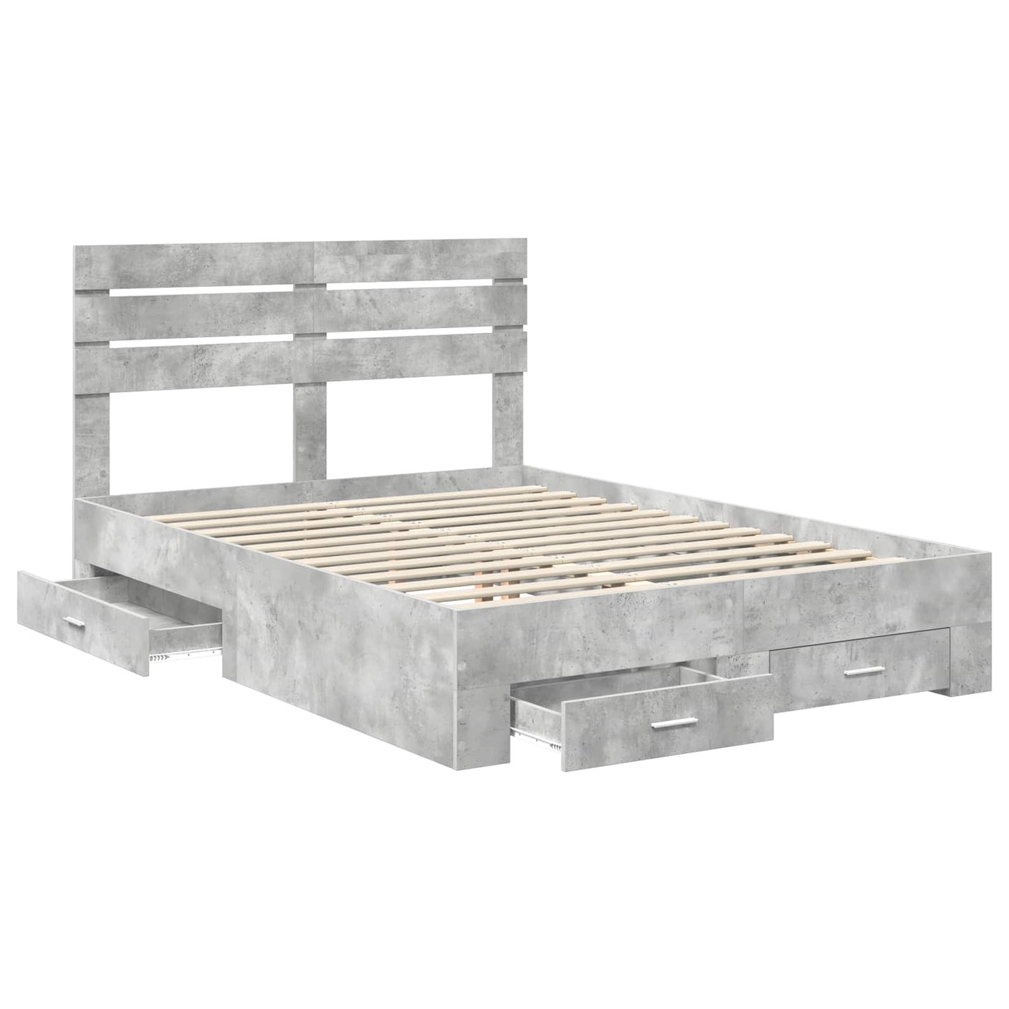 Bed Frame with Drawer with Headboard Manual Engineered Wood