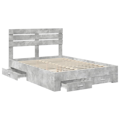 Bed Frame with Drawer with Headboard Manual Engineered Wood