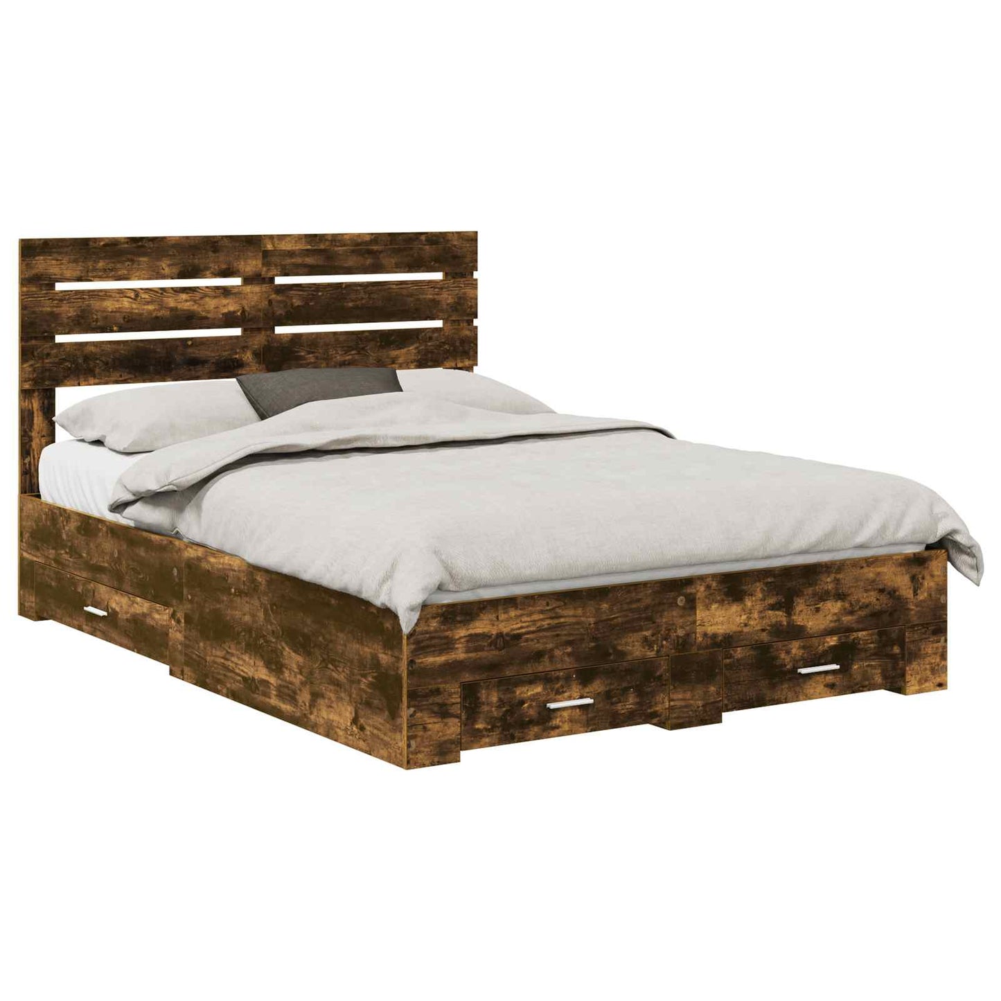 Bed Frame with Drawer with Headboard Manual Engineered Wood