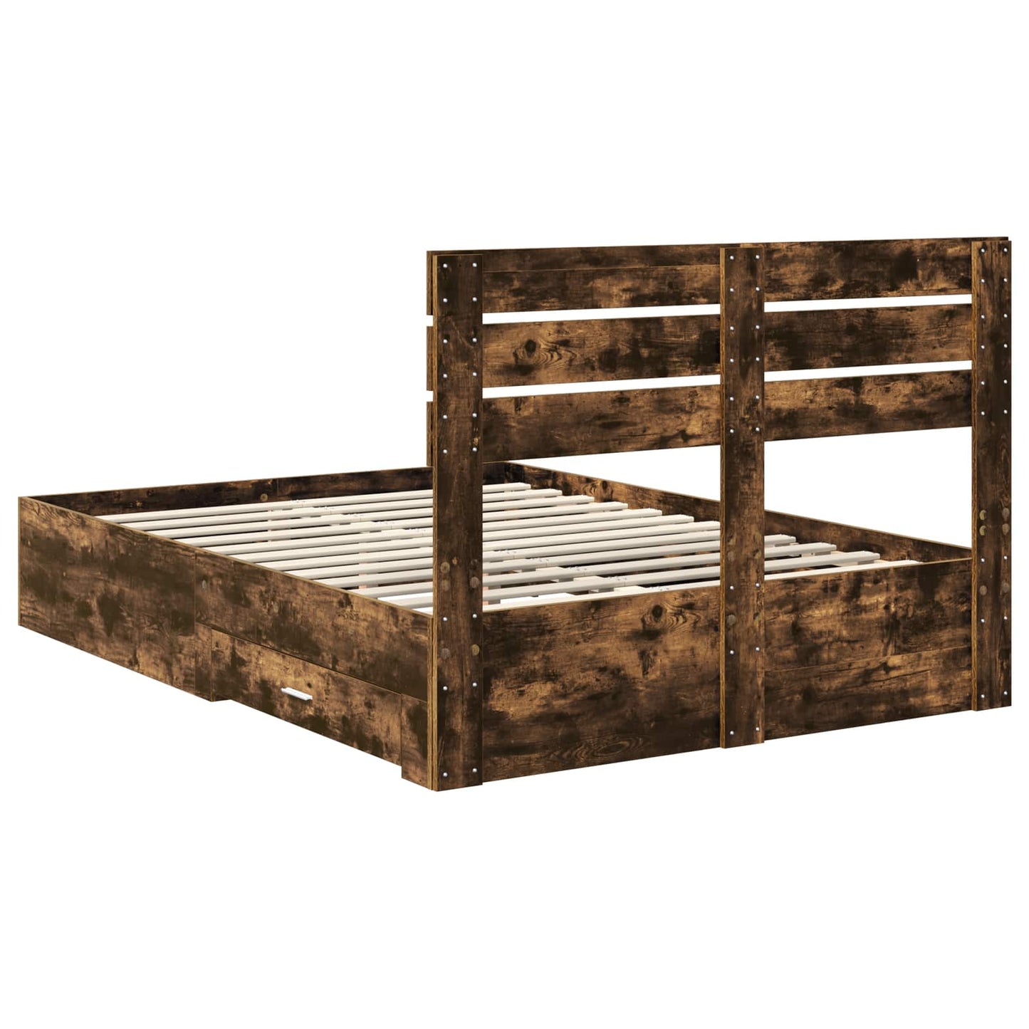 Bed Frame with Drawer with Headboard Manual Engineered Wood