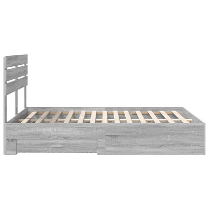 Bed Frame with Drawer with Headboard Manual Engineered Wood