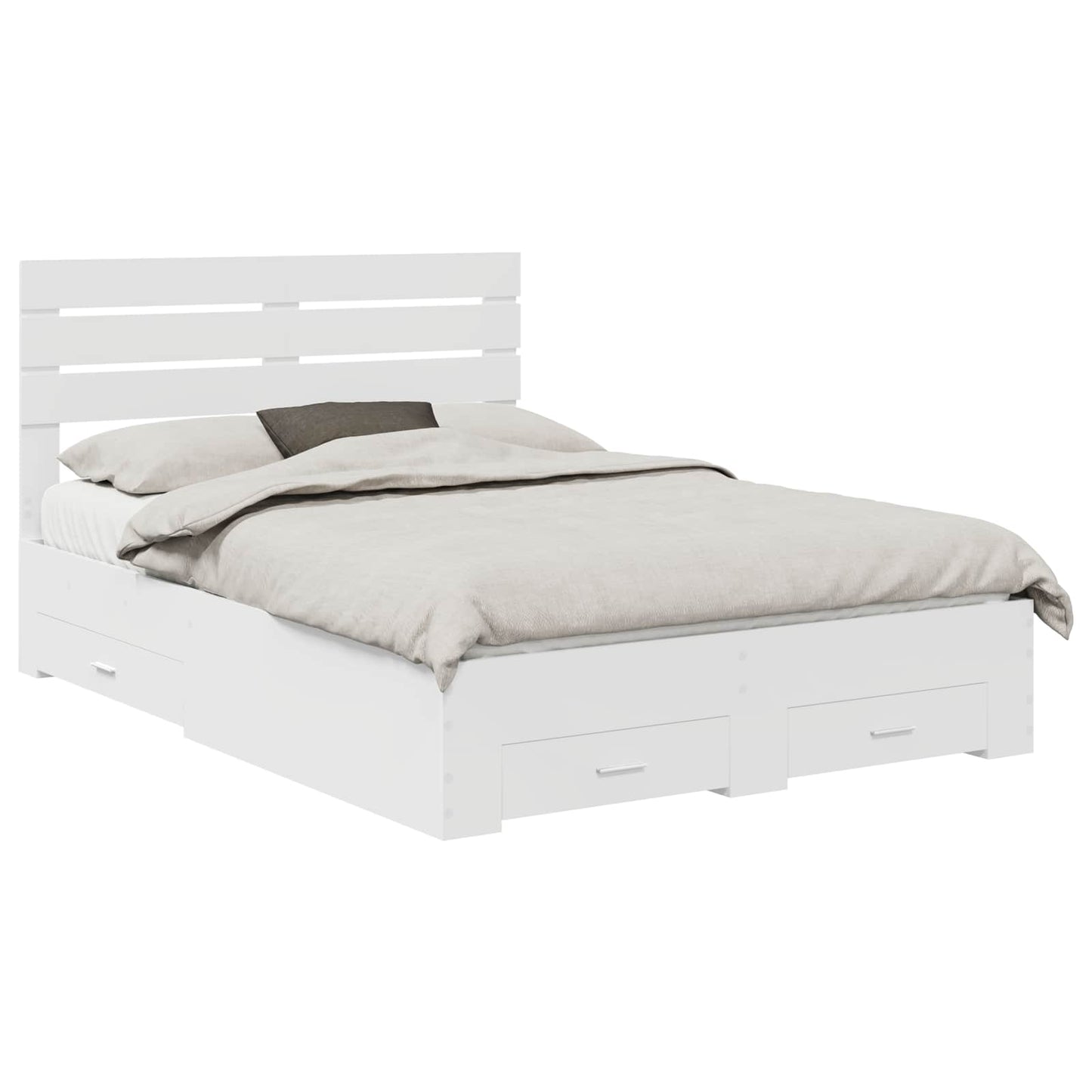 Bed Frame with Drawer with Headboard Manual Engineered Wood