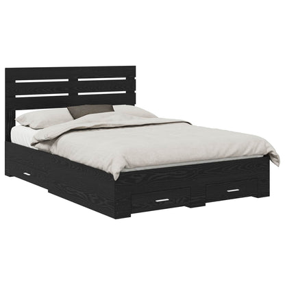 Bed Frame with Drawer with Headboard Manual Engineered Wood