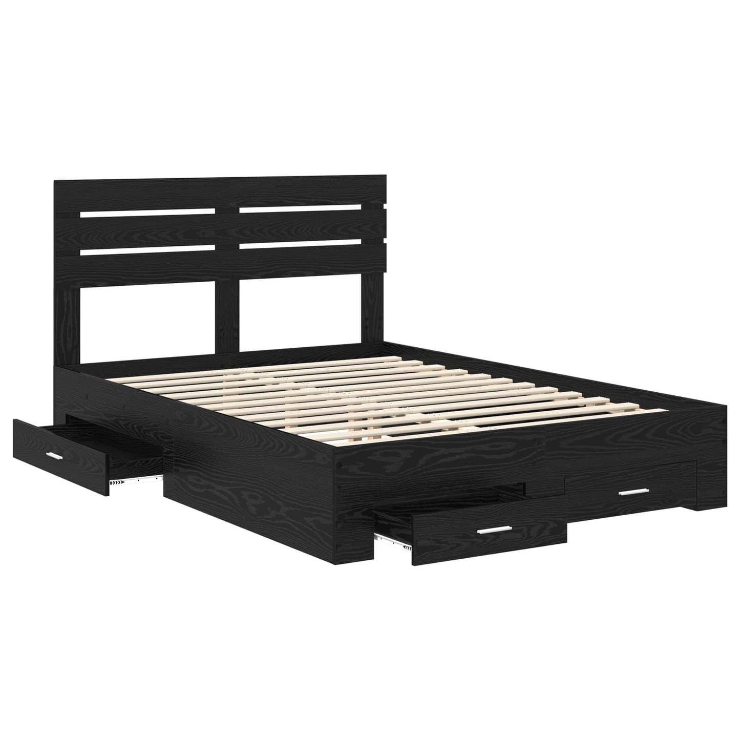 Bed Frame with Drawer with Headboard Manual Engineered Wood