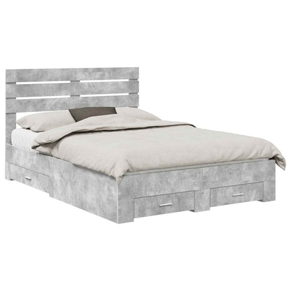 Bed Frame with Drawer with Headboard Manual Engineered Wood