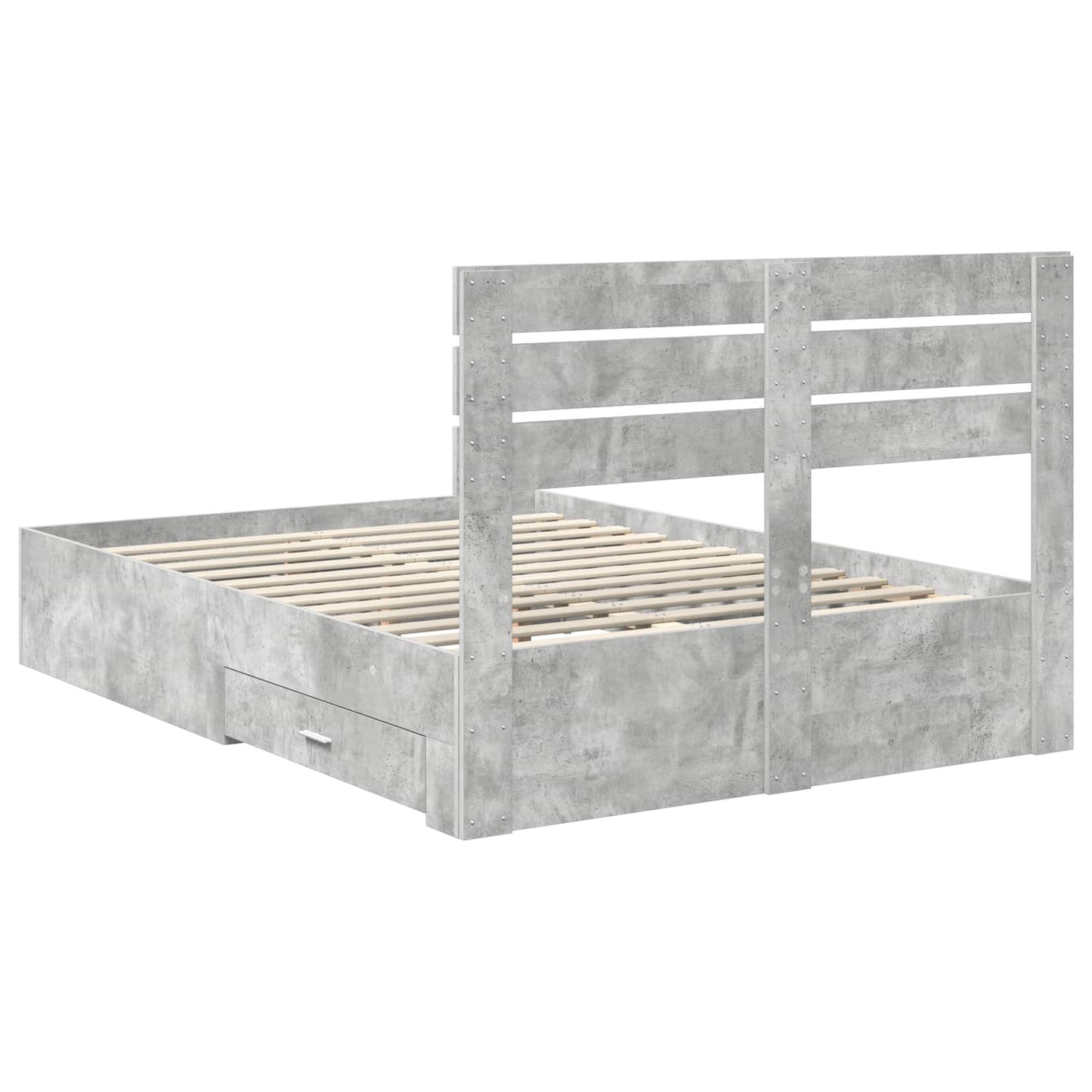 Bed Frame with Drawer with Headboard Manual Engineered Wood