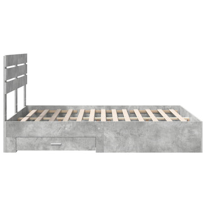 Bed Frame with Drawer with Headboard Manual Engineered Wood