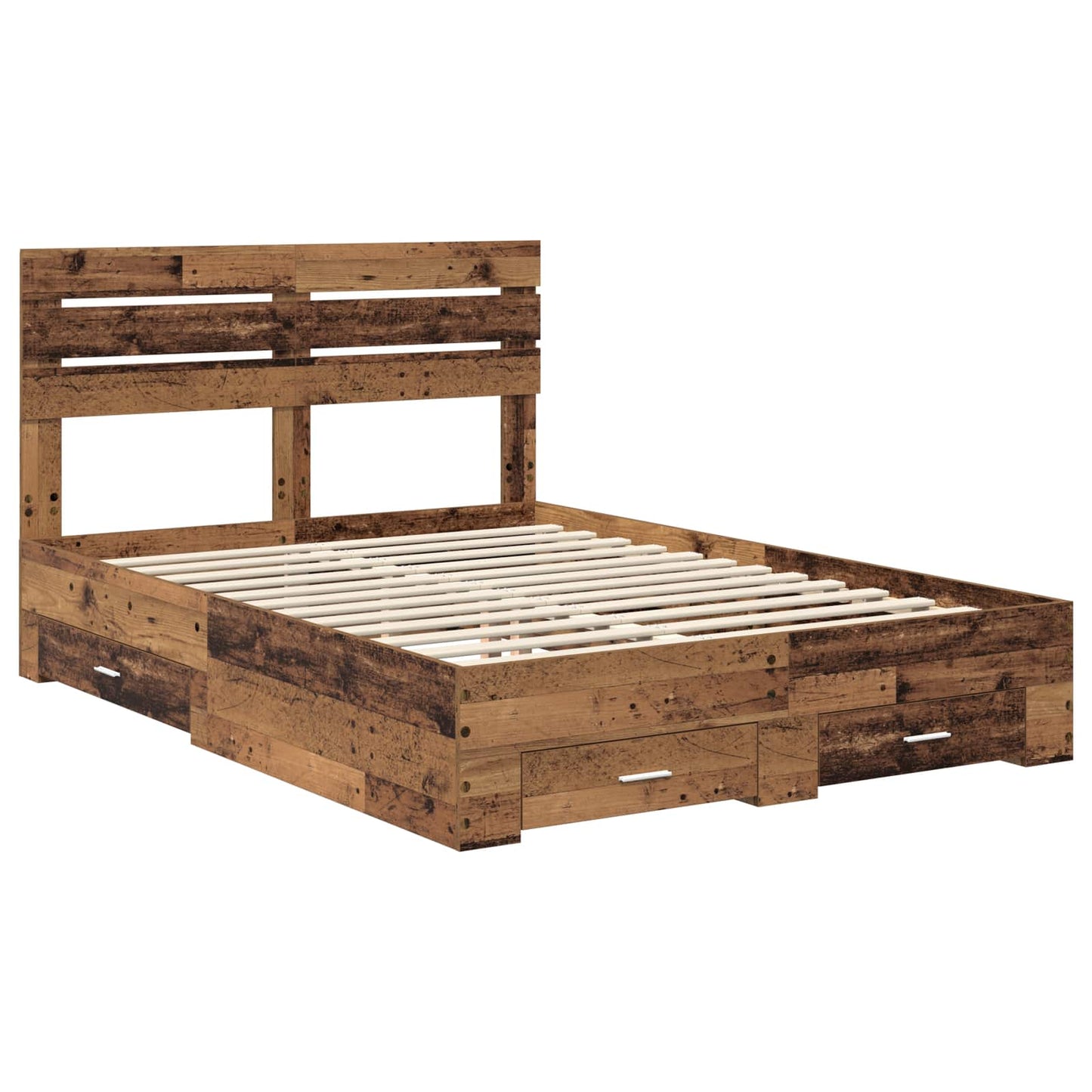 Bed Frame with Drawer with Headboard Manual Engineered Wood
