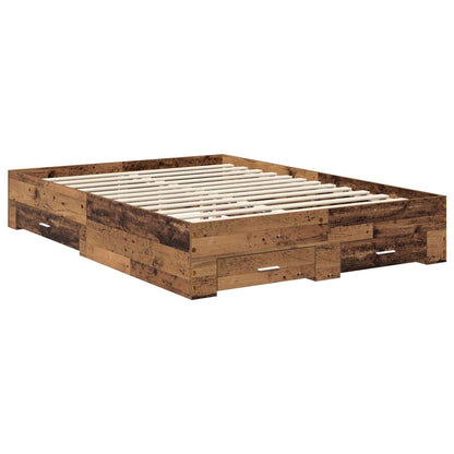 Bed Frame with Drawer with Headboard Manual Engineered Wood